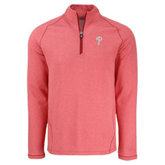 Philadelphia Phillies Cutter & Buck Peshastin Eco Fleece Recycled Raglan Quarter-Zip Top - Heather Red Tops