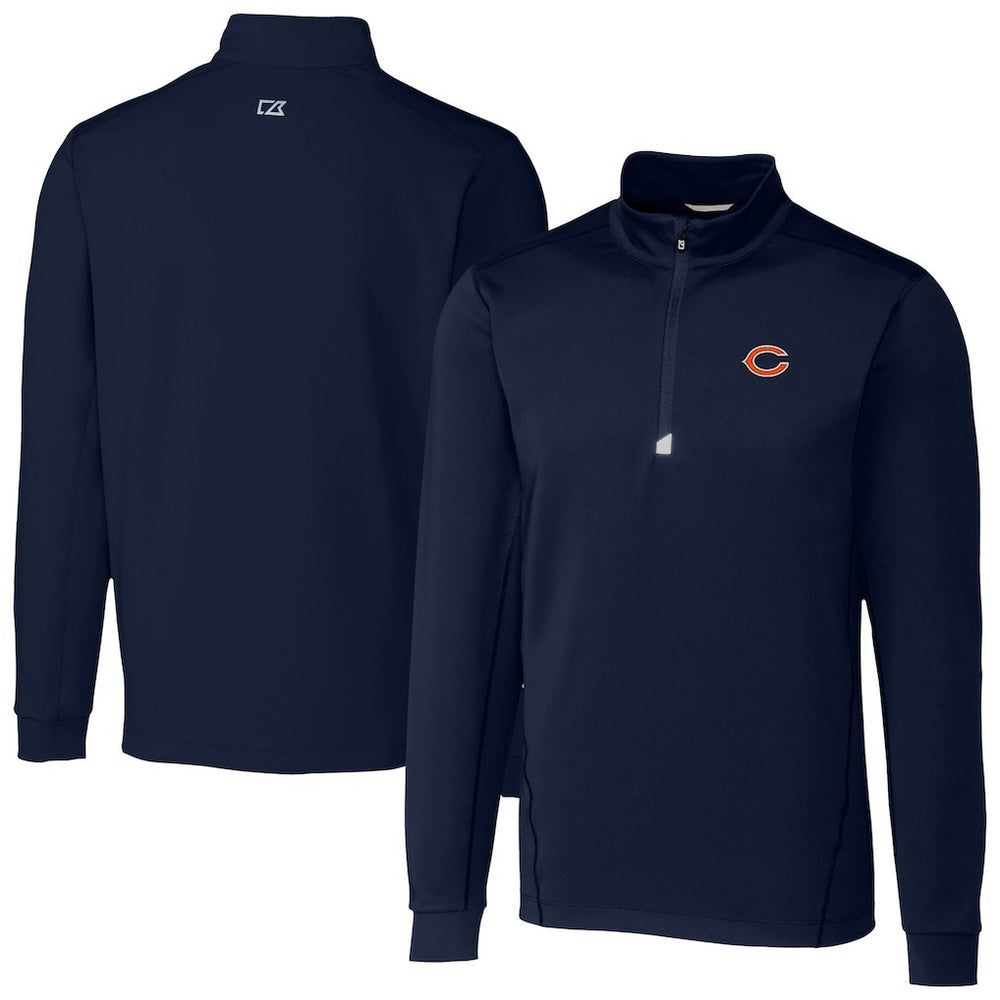 Chicago Bears Cutter & Buck Traverse Stretch Quarter-Zip Top Navy