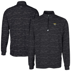 Jacksonville Jaguars Cutter & Buck Traverse Camo Print Stretch Quarter-Zip Top Black