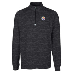Pittsburgh Steelers Cutter & Buck Traverse Camo Print Stretch Quarter-Zip Top Black