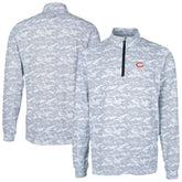 Chicago Bears Cutter & Buck Traverse Camo Print Stretch Quarter-Zip Top Charcoal