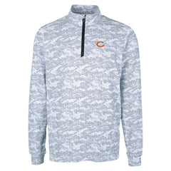 Chicago Bears Cutter & Buck Traverse Camo Print Stretch Quarter-Zip Top Charcoal