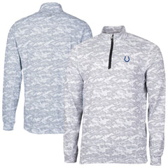 Indianapolis Colts Cutter & Buck Traverse Camo Print Stretch Quarter-Zip Top Charcoal