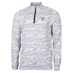 Indianapolis Colts Cutter & Buck Traverse Camo Print Stretch Quarter-Zip Top Charcoal