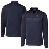 New York Giants Cutter & Buck Traverse Stripe Stretch DryTec Quarter-Zip Top Navy