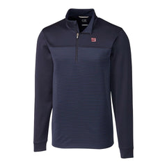 New York Giants Cutter & Buck Traverse Stripe Stretch DryTec Quarter-Zip Top Navy