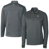 Minnesota Vikings Cutter & Buck Traverse Stripe Stretch DryTec Quarter-Zip Top Gray