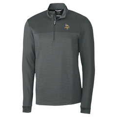 Minnesota Vikings Cutter & Buck Traverse Stripe Stretch DryTec Quarter-Zip Top Gray