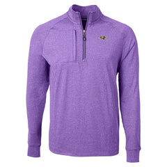 Baltimore Ravens Cutter & Buck Adapt Eco Raglan Quarter-Zip Jacket Heather Purple