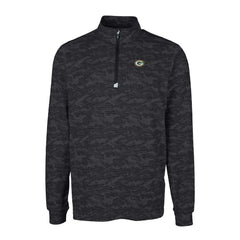 Green Bay Packers Cutter & Buck Big & Tall Traverse Eco Camo Tri-Blend DryTec Quarter-Zip Jacket Black