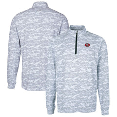 San Francisco 49ers Cutter & Buck Big & Tall Traverse Eco Camo Tri-Blend DryTec Quarter-Zip Jacket Charcoal