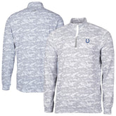 Indianapolis Colts Cutter & Buck Big & Tall Traverse Eco Camo Tri-Blend DryTec Quarter-Zip Jacket Charcoal