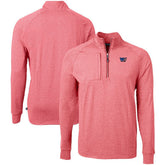 Washington Commanders Cutter & Buck Big & Tall Adapt Eco Raglan Quarter-Zip Jacket Heather Burgundy