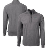Carolina Panthers Cutter & Buck Big & Tall Adapt Eco Raglan Quarter-Zip Jacket Heather Black