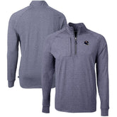 Chicago Bears Cutter & Buck Big & Tall Adapt Eco Raglan Quarter-Zip Jacket Heather Navy