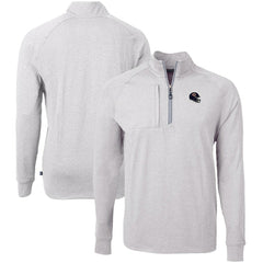 Chicago Bears Cutter & Buck Big & Tall Adapt Eco Raglan Quarter-Zip Jacket Heather Gray