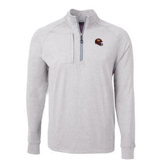 Washington Commanders Cutter & Buck Big & Tall Adapt Eco Raglan Quarter-Zip Jacket Heather Gray
