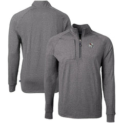Arizona Cardinals Cutter & Buck Big & Tall Adapt Eco Raglan Quarter-Zip Jacket Heather Black