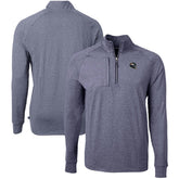 Denver Broncos Cutter & Buck Big & Tall Adapt Eco Raglan Quarter-Zip Jacket Heather Navy