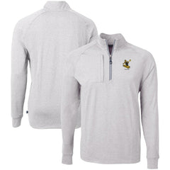 Pittsburgh Steelers Cutter & Buck Big & Tall Adapt Eco Raglan Quarter-Zip Jacket Heather Gray