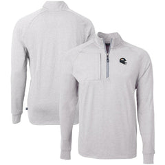 Denver Broncos Cutter & Buck Big & Tall Adapt Eco Raglan Quarter-Zip Jacket Heather Gray