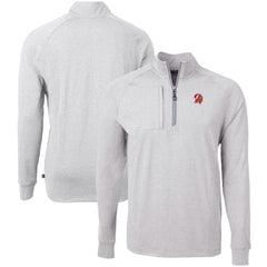 Tampa Bay Buccaneers Cutter & Buck Big & Tall Adapt Eco Raglan Quarter-Zip Jacket Heather Gray