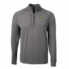 Green Bay Packers Cutter & Buck Big & Tall Adapt Eco Raglan Quarter-Zip Jacket Heather Black