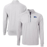 Seattle Seahawks Cutter & Buck Big & Tall Adapt Eco Raglan Quarter-Zip Jacket Heather Gray