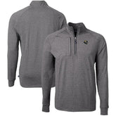 Jacksonville Jaguars Cutter & Buck Big & Tall Adapt Eco Raglan Quarter-Zip Jacket Heather Black