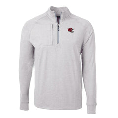 Kansas City Chiefs Cutter & Buck Big & Tall Adapt Eco Raglan Quarter-Zip Jacket Heather Gray