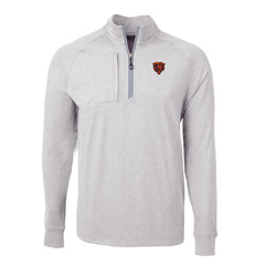Chicago Bears Cutter & Buck Big & Tall Adapt Eco Raglan Quarter-Zip Jacket Heather Gray
