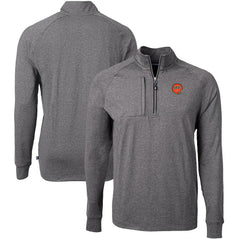 Cincinnati Bengals Cutter & Buck Big & Tall Adapt Eco Raglan Quarter-Zip Jacket Heather Black