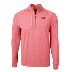 San Francisco 49ers Cutter & Buck Big & Tall Adapt Eco Raglan Quarter-Zip Jacket Heather Scarlet