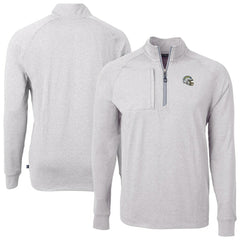 Los Angeles Chargers Cutter & Buck Big & Tall Adapt Eco Raglan Quarter-Zip Jacket Heather Gray