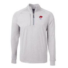 Buffalo Bills Cutter & Buck Big & Tall Adapt Eco Raglan Quarter-Zip Jacket Heather Gray