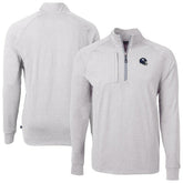 New York Giants Cutter & Buck Big & Tall Adapt Eco Raglan Quarter-Zip Jacket Heather Gray