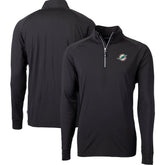 Miami Dolphins Cutter & Buck Big & Tall Adapt Eco DryTec Raglan Quarter-Zip Jacket Black