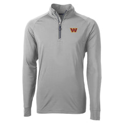 Washington Commanders Cutter & Buck Big & Tall Adapt Eco DryTec Raglan Quarter-Zip Jacket Gray