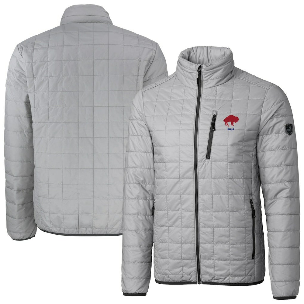 Buffalo Bills Cutter & Buck Big & Tall Rainier PrimaLoft Eco Insulated Full-Zip Puffer Jacket Gray