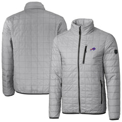 Buffalo Bills Cutter & Buck Big & Tall Rainier PrimaLoft Eco Insulated Full-Zip Hoodie Puffer Jacket Gray