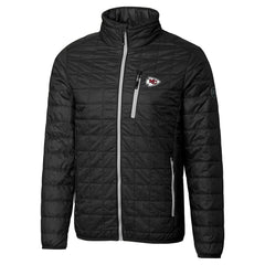 Kansas City Chiefs Cutter & Buck Big & Tall Rainier PrimaLoft Eco Insulated Full-Zip Hoodie Puffer Jacket Black