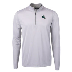 Philadelphia Eagles Cutter & Buck Big & Tall Virtue Eco Pique Micro Stripe Tri-Blend Quarter-Zip Jacket Gray