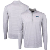 Seattle Seahawks Cutter & Buck Big & Tall Virtue Eco Pique Micro Stripe Tri-Blend Quarter-Zip Jacket Gray