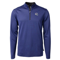 Buffalo Bills Cutter & Buck Big & Tall Virtue Eco Pique Micro Stripe Tri-Blend Quarter-Zip Jacket Royal