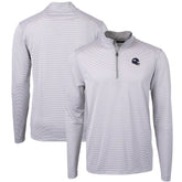 Minnesota Vikings Cutter & Buck Big & Tall Virtue Eco Pique Micro Stripe Tri-Blend Quarter-Zip Jacket Gray
