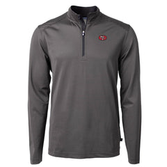 San Francisco 49ers Cutter & Buck Big & Tall Virtue Eco Pique Micro Stripe Tri-Blend Quarter-Zip Jacket Black