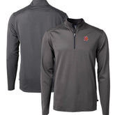 Tampa Bay Buccaneers Cutter & Buck Big & Tall Virtue Eco Pique Micro Stripe Tri-Blend Quarter-Zip Jacket Black