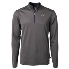 Baltimore Ravens Cutter & Buck Big & Tall Virtue Eco Pique Micro Stripe Tri-Blend Quarter-Zip Jacket Black