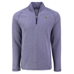 Baltimore Ravens Cutter & Buck Peshastin Eco Fleece Tri-Blend Raglan Recycled Quarter-Zip Jacket Heather Purple