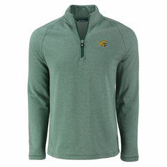 Green Bay Packers Cutter & Buck Peshastin Eco Fleece Tri-Blend Raglan Recycled Quarter-Zip Jacket Heather Green
